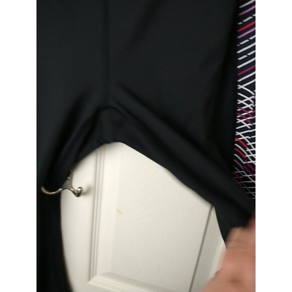 Free2be Black Breathable Leggings Side Multi Color Stripes. Size L - Picture 4 of 13